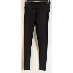 Wmn's GYMSHARK Dry Moisture Management Perforated Side Black Athletic Leggings M